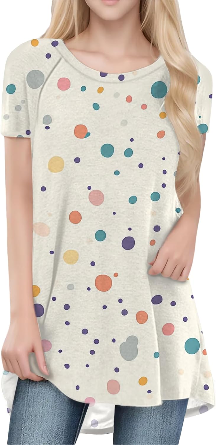 Womens Tops Loose Casual Trendy Curved Hem Loose Fit Daily Wear Summer Dressy Soft Graphic Tees Outfits 2025