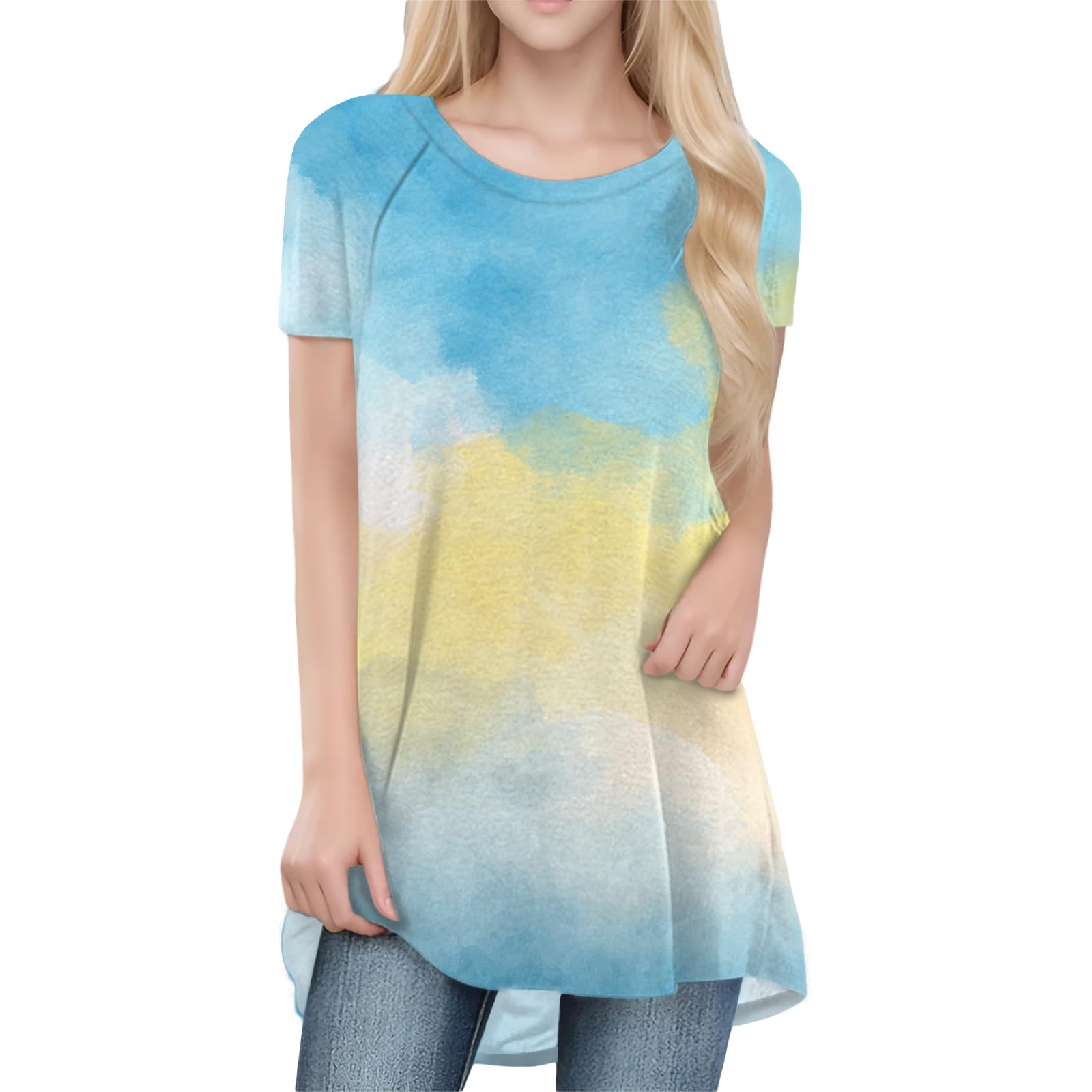 Womens Tops Loose Casual Trendy Curved Hem Loose Fit Daily Wear Summer Dressy Soft Graphic Tees Outfits 2025