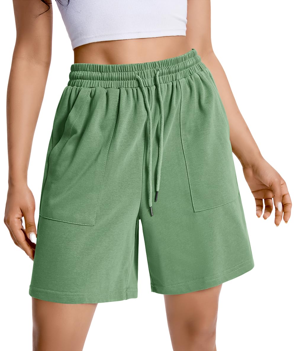 Womens Cotton Sweat Shorts Casual Summer Short Loose Drawstring Lounge Running Athletic Shorts with Pockets