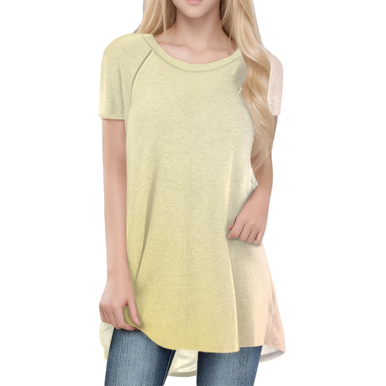 Womens Tops Loose Casual Trendy Curved Hem Loose Fit Daily Wear Summer Dressy Soft Graphic Tees Outfits 2025