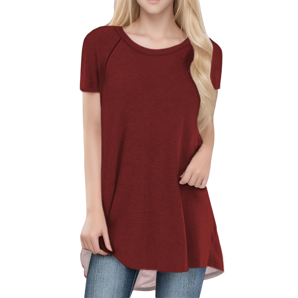 Womens Tops Loose Casual Trendy Curved Hem Loose Fit Daily Wear Summer Dressy Soft Graphic Tees Outfits 2025