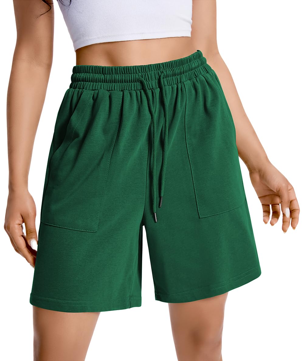 Womens Cotton Sweat Shorts Casual Summer Short Loose Drawstring Lounge Running Athletic Shorts with Pockets