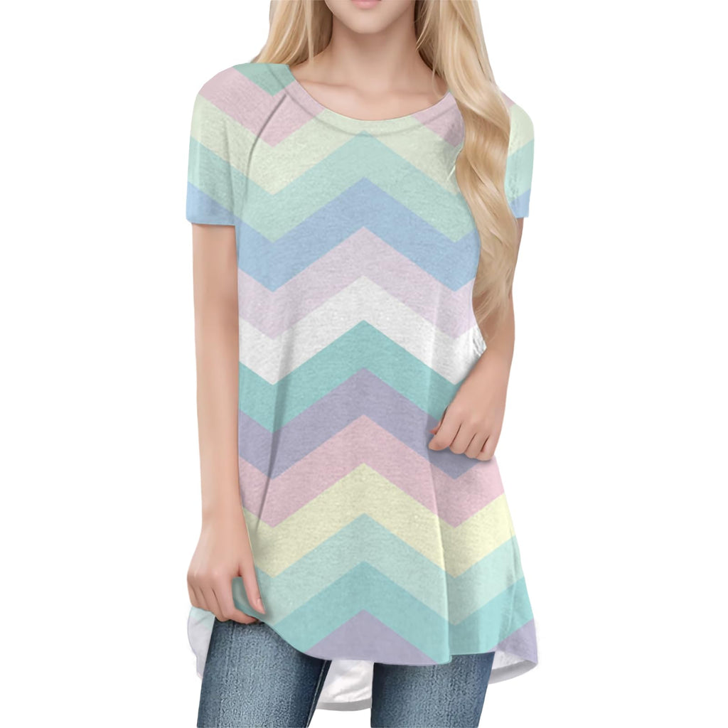 Womens Tops Loose Casual Trendy Curved Hem Loose Fit Daily Wear Summer Dressy Soft Graphic Tees Outfits 2025