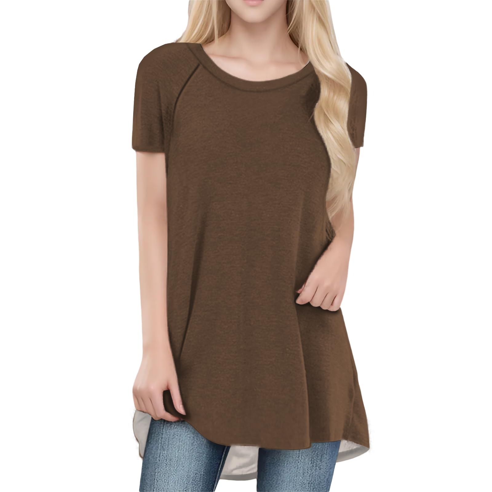 Womens Tops Loose Casual Trendy Curved Hem Loose Fit Daily Wear Summer Dressy Soft Graphic Tees Outfits 2025