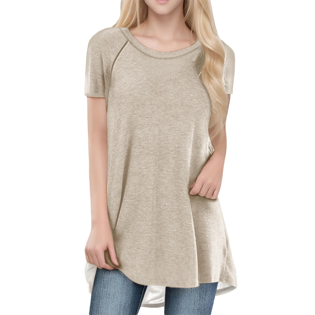 Womens Tops Loose Casual Trendy Curved Hem Loose Fit Daily Wear Summer Dressy Soft Graphic Tees Outfits 2025