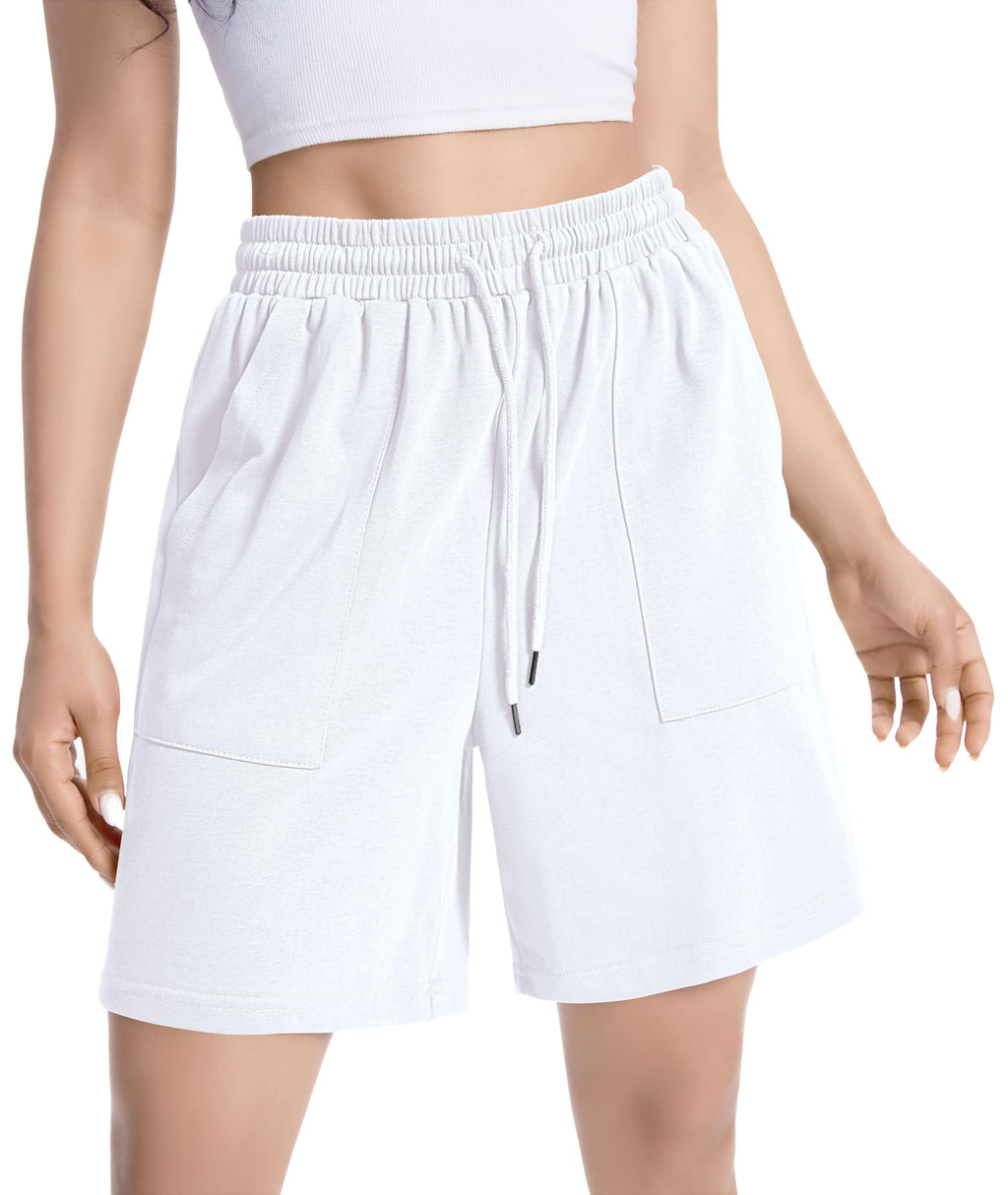 Womens Cotton Sweat Shorts Casual Summer Short Loose Drawstring Lounge Running Athletic Shorts with Pockets