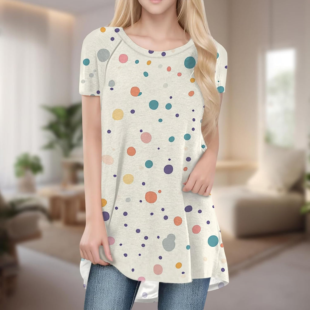 Womens Tops Loose Casual Trendy Curved Hem Loose Fit Daily Wear Summer Dressy Soft Graphic Tees Outfits 2025
