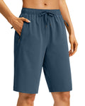 Viodia Women's 9''/11'' Hiking Shorts Long Bermuda Lightweight Shorts Quick Dry Athletic Golf Shorts with 3 Zipper Pockets