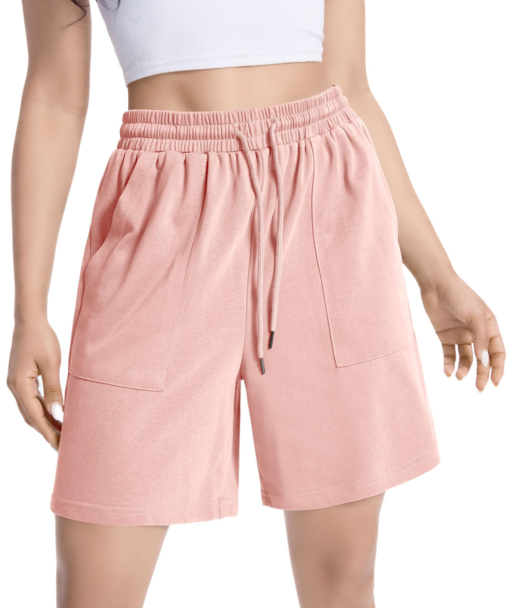 Womens Cotton Sweat Shorts Casual Summer Short Loose Drawstring Lounge Running Athletic Shorts with Pockets