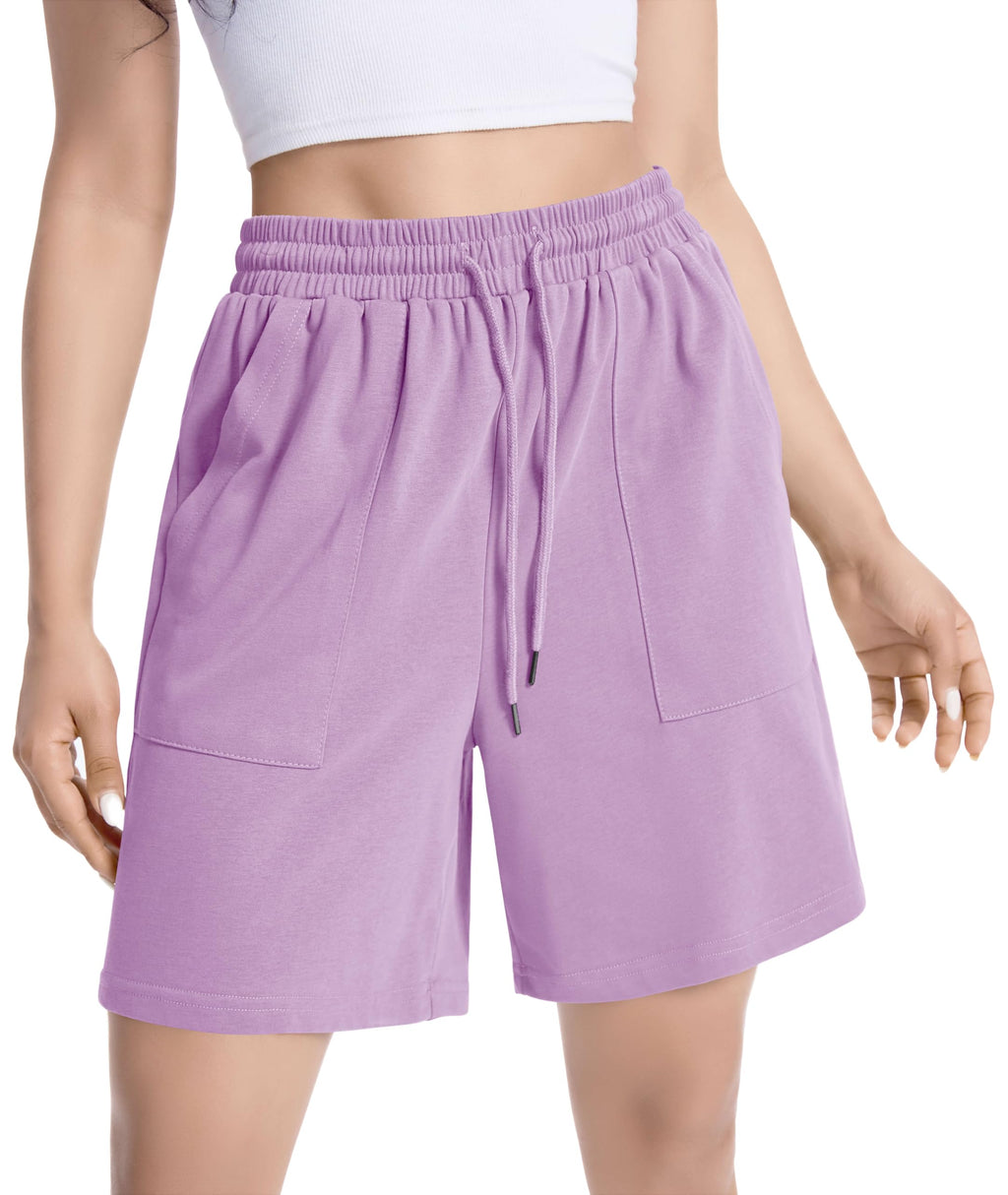 Womens Cotton Sweat Shorts Casual Summer Short Loose Drawstring Lounge Running Athletic Shorts with Pockets